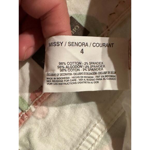 Nine West BOHO Jeans Vintage America Collection Floral Stretch Cuffed Denim 27/4 - Picture 6 of 6